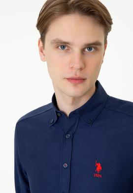 Erkek Lacivert Uzun Kollu Basic Gömlek - 50249488029