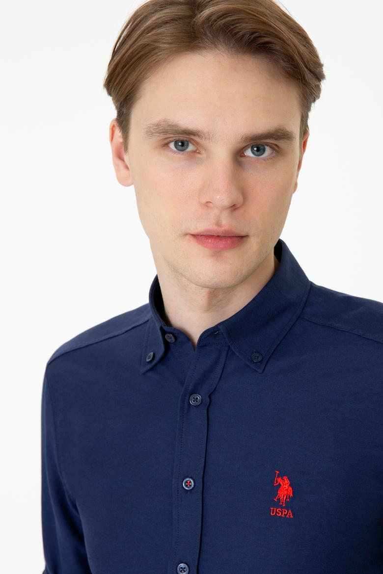 Erkek Lacivert Uzun Kollu Basic Gömlek - 50249488029