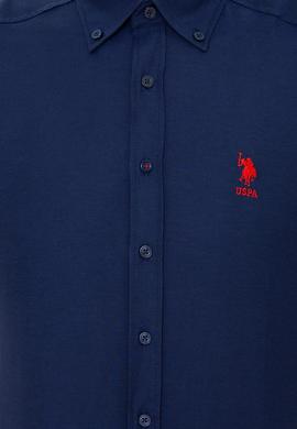 Erkek Lacivert Uzun Kollu Basic Gömlek - 50249488029