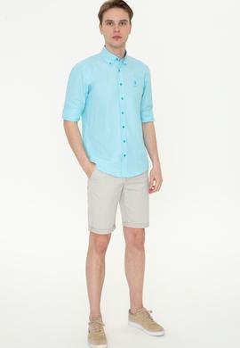 Erkek Turkuaz Uzun Kollu Basic Gömlek - 50249488066