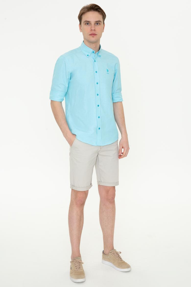 Erkek Turkuaz Uzun Kollu Basic Gömlek - 50249488066