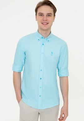 Erkek Turkuaz Uzun Kollu Basic Gömlek - 50249488066