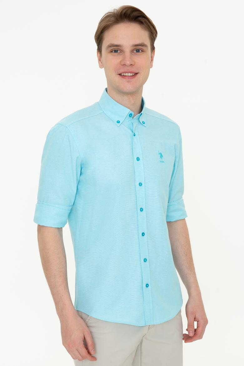Erkek Turkuaz Uzun Kollu Basic Gömlek - 50249488066