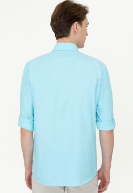 Erkek Turkuaz Uzun Kollu Basic Gömlek - 50249488066