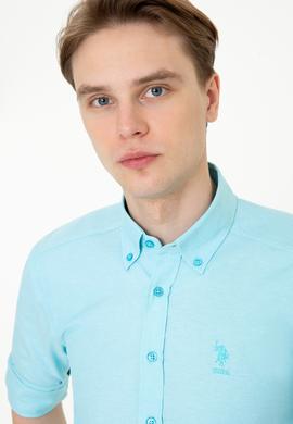 Erkek Turkuaz Uzun Kollu Basic Gömlek - 50249488066