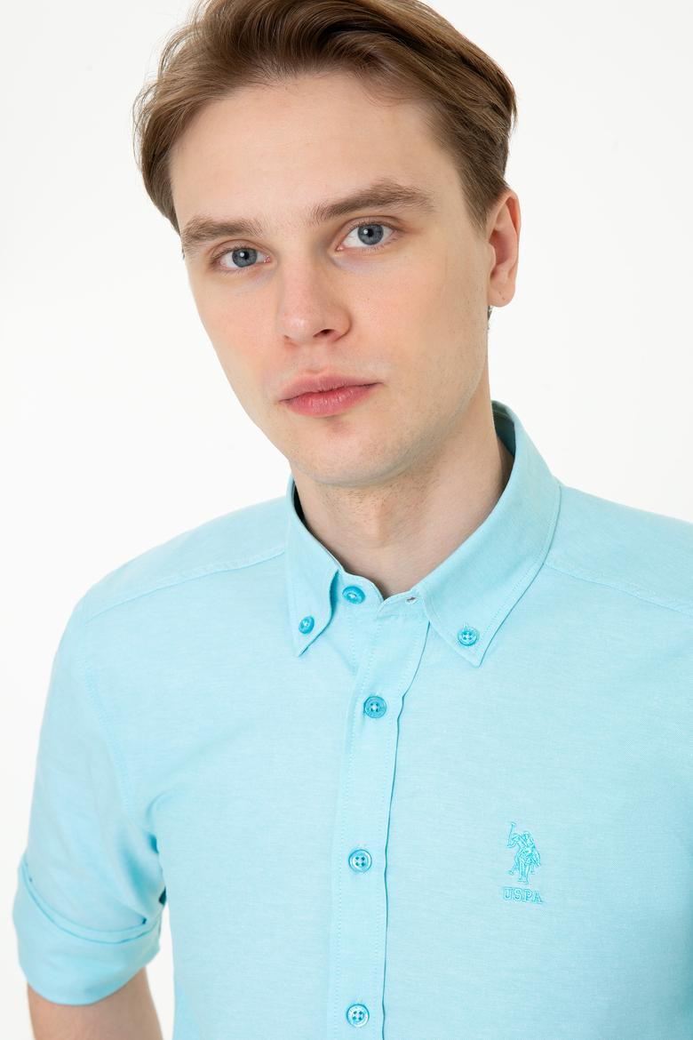 Erkek Turkuaz Uzun Kollu Basic Gömlek - 50249488066