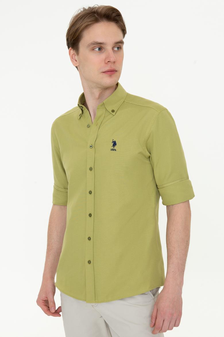 Erkek Koyu Haki Uzun Kollu Basic Gömlek - 50249488084