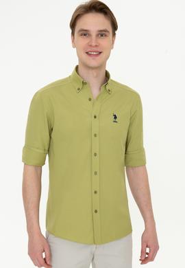 Erkek Koyu Haki Uzun Kollu Basic Gömlek - 50249488084