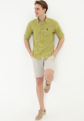 Erkek Koyu Haki Uzun Kollu Basic Gömlek - 50249488084