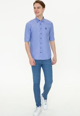 Erkek Mavi Uzun Kollu Basic Gömlek - 50249488093