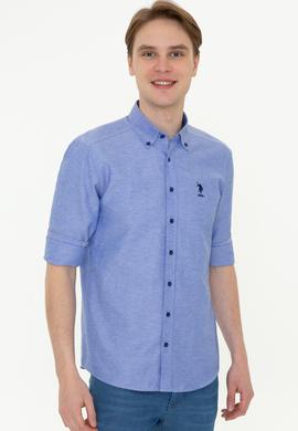 Erkek Mavi Uzun Kollu Basic Gömlek - 50249488093