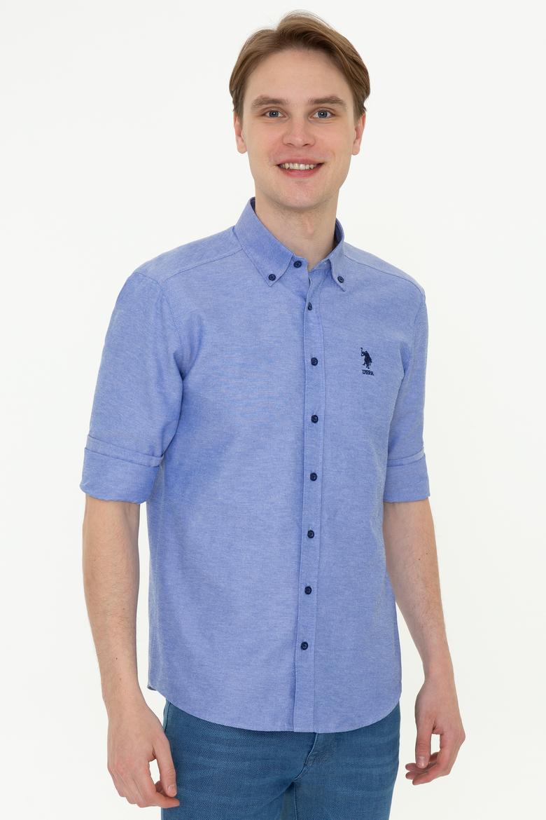 Erkek Mavi Uzun Kollu Basic Gömlek - 50249488093