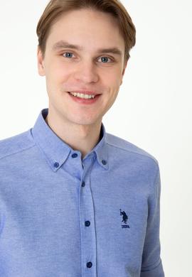 Erkek Mavi Uzun Kollu Basic Gömlek - 50249488093