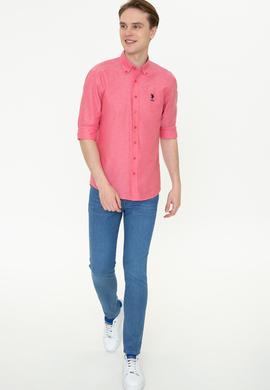 Erkek Kırmızı Uzun Kollu Basic Gömlek - 50249488107