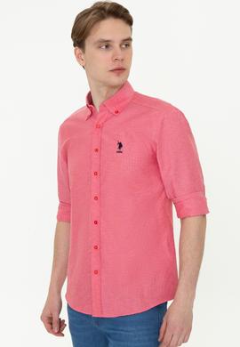 Erkek Kırmızı Uzun Kollu Basic Gömlek - 50249488107