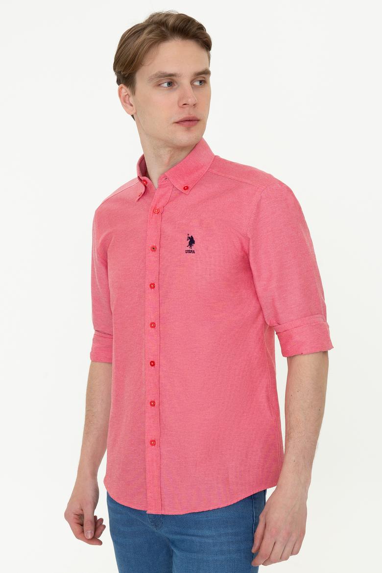 Erkek Kırmızı Uzun Kollu Basic Gömlek - 50249488107