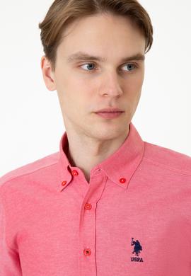 Erkek Kırmızı Uzun Kollu Basic Gömlek - 50249488107