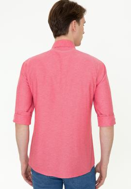 Erkek Kırmızı Uzun Kollu Basic Gömlek - 50249488107