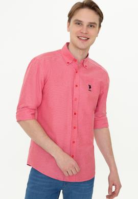 Erkek Kırmızı Uzun Kollu Basic Gömlek - 50249488107