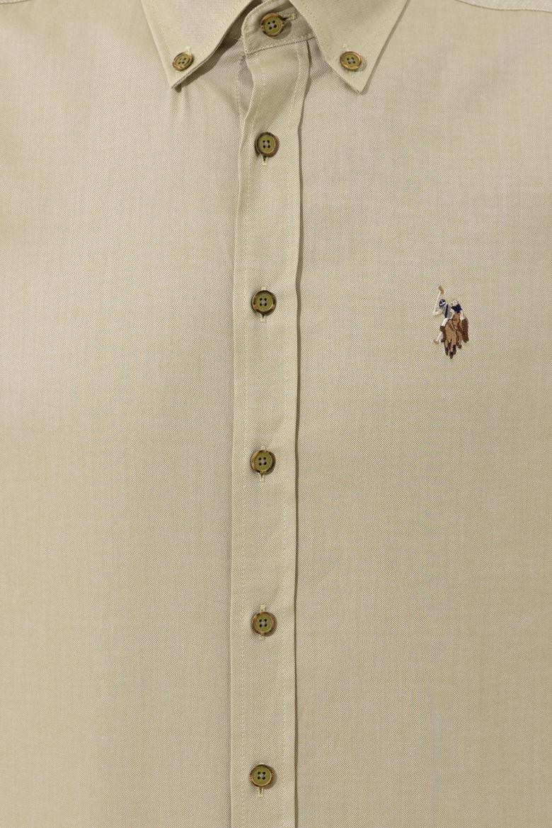 Erkek Koyu Haki Uzun Kollu Basic Gömlek - 50249494080