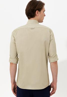 Erkek Koyu Haki Uzun Kollu Basic Gömlek - 50249494080
