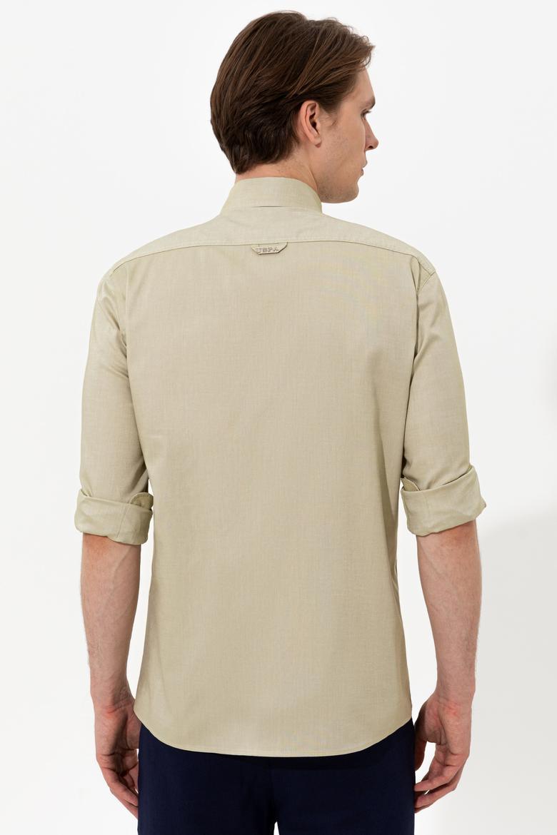 Erkek Koyu Haki Uzun Kollu Basic Gömlek - 50249494080