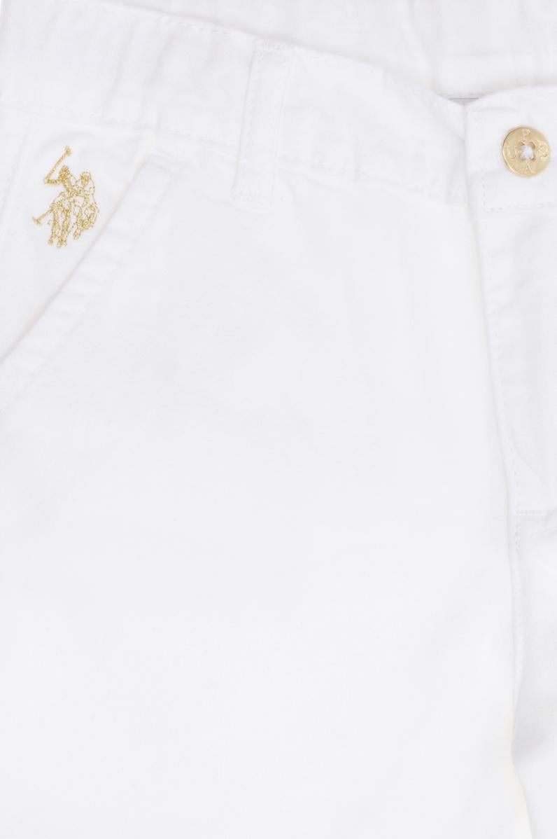 Kız Çocuk Beyaz Dokuma Şort