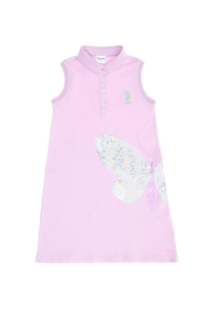 Kız Çocuk Manolya Kolsuz Örme Elbise