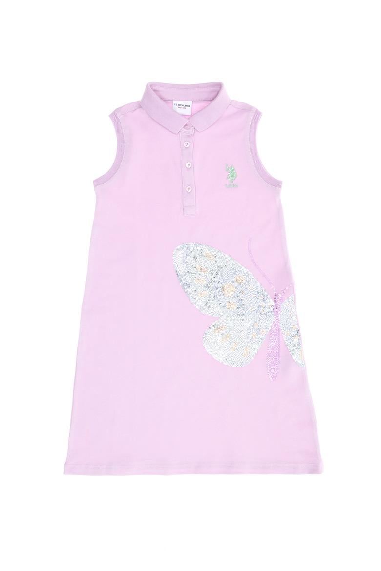 Kız Çocuk Manolya Kolsuz Örme Elbise