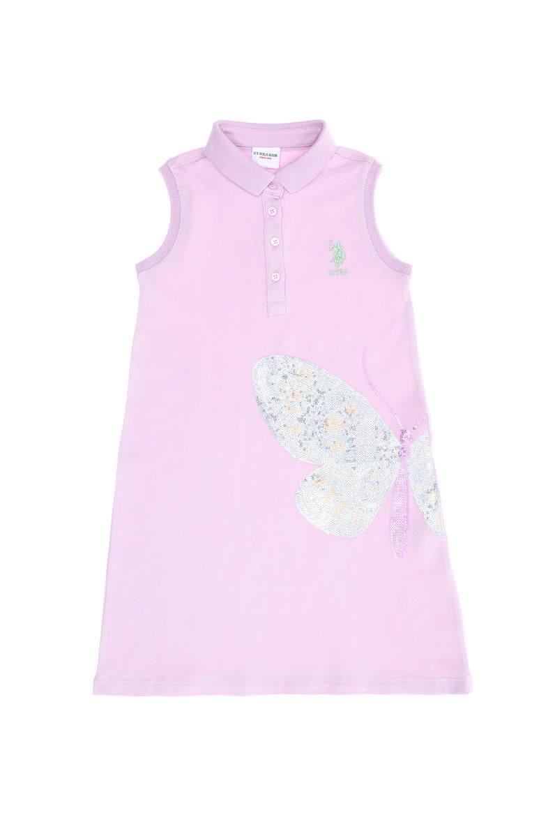 Kız Çocuk Manolya Kolsuz Örme Elbise