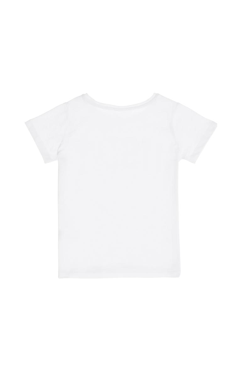 Kız Bebek Beyaz Bisiklet Yaka Basic Tişört - 50251998070