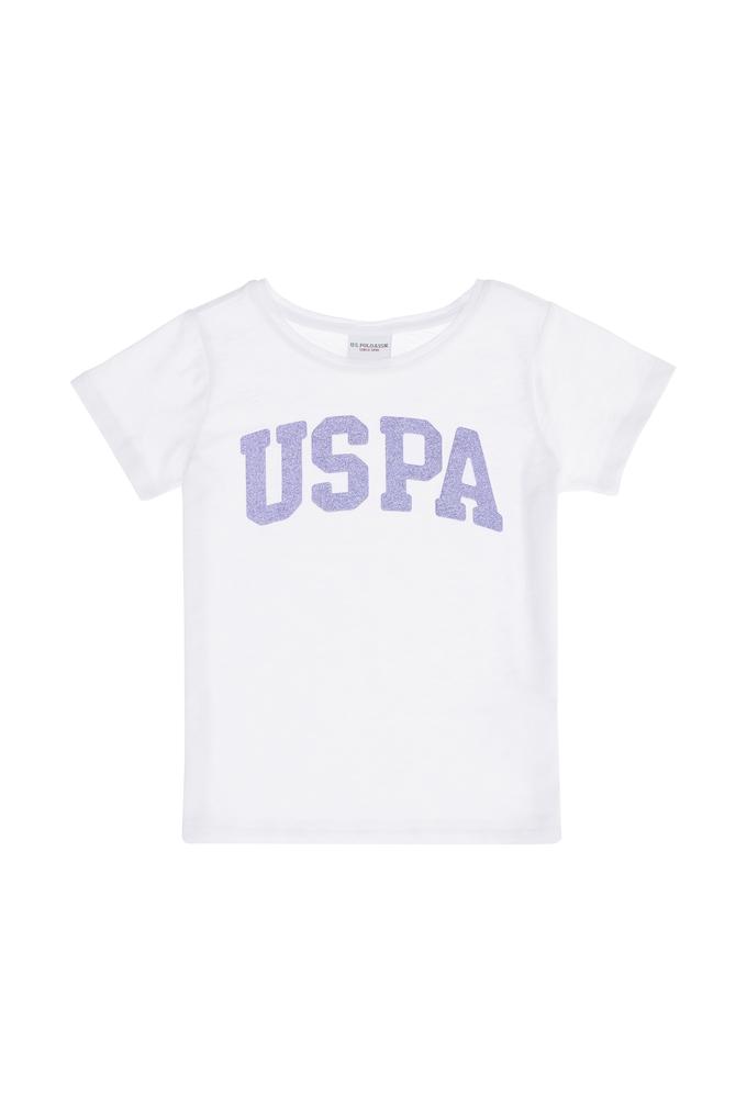 Kız Bebek Beyaz Bisiklet Yaka Basic Tişört