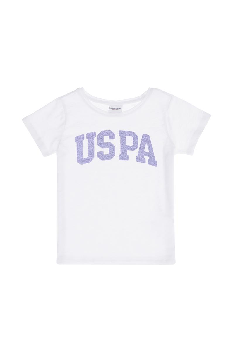 Kız Bebek Beyaz Bisiklet Yaka Basic Tişört