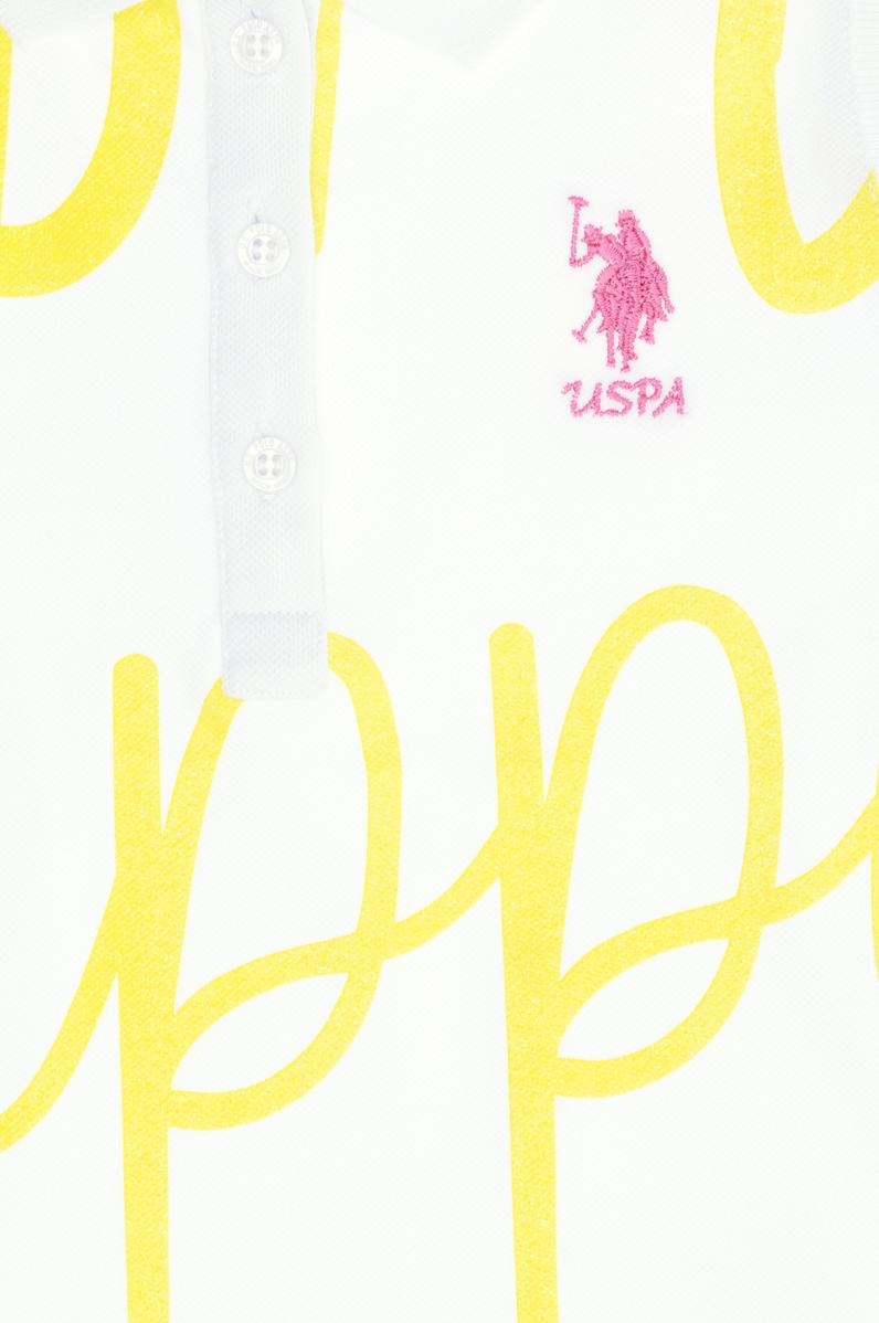 Kız Çocuk Beyaz Polo Yaka Kolsuz Tişört