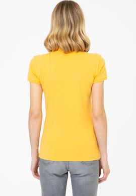 Kadın Sarı Basic Polo Yaka Tişört - 50232631194