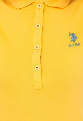 Kadın Sarı Basic Polo Yaka Tişört - 50232631194