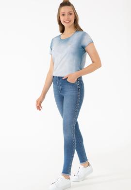 Kadın Mavi Jean Pantolon - 50232678002