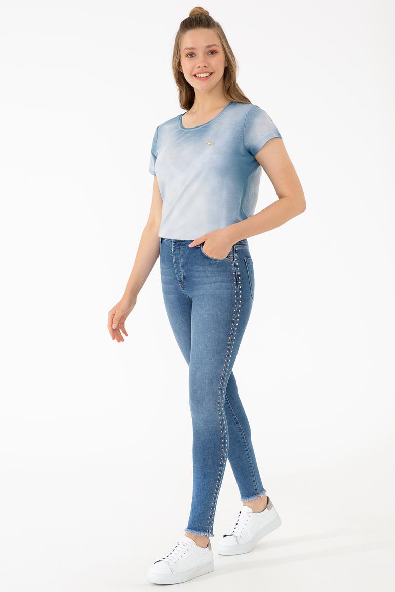 Kadın Mavi Jean Pantolon - 50232678002