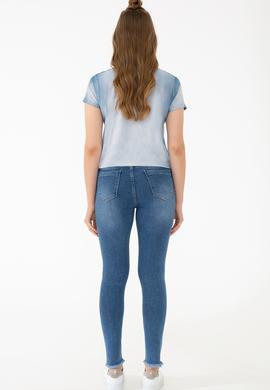 Kadın Mavi Jean Pantolon - 50232678002