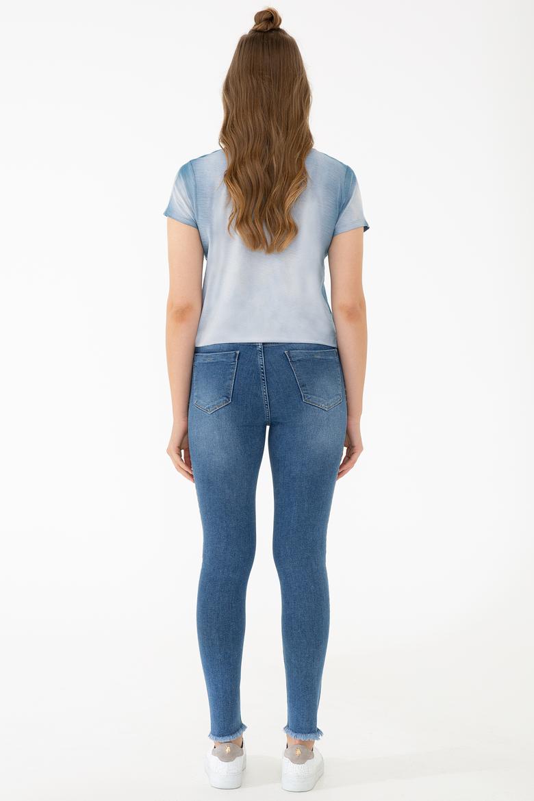 Kadın Mavi Jean Pantolon - 50232678002