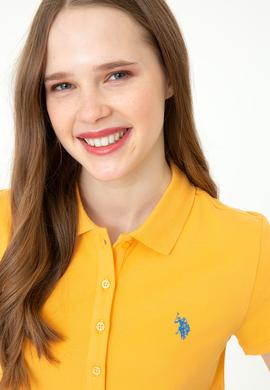 Kadın Sarı Basic Polo Yaka Tişört - 50234714072