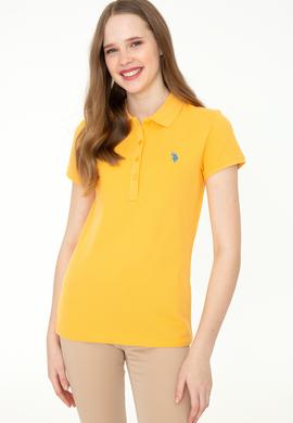 Kadın Sarı Basic Polo Yaka Tişört - 50234714072