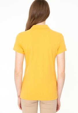 Kadın Sarı Basic Polo Yaka Tişört - 50234714072