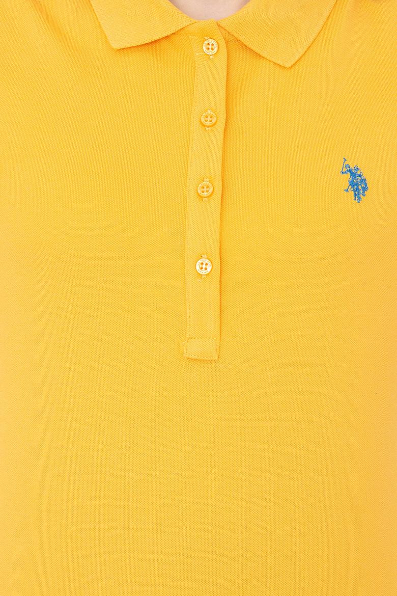 Kadın Sarı Basic Polo Yaka Tişört - 50234714072