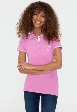 Kadın Lila Polo Yaka Tişört - 50234722072