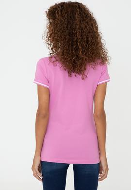 Kadın Lila Polo Yaka Tişört - 50234722072