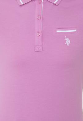 Kadın Lila Polo Yaka Tişört - 50234722072