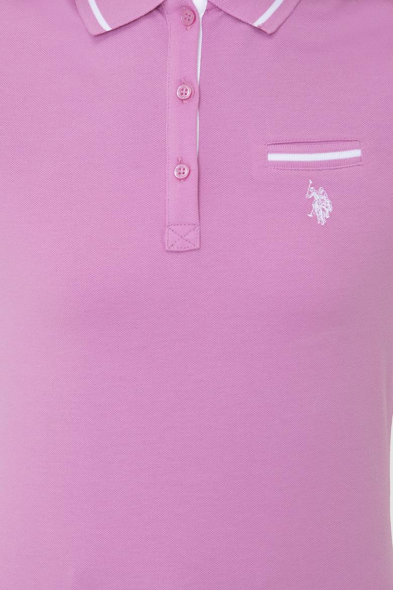 Kadın Lila Polo Yaka Tişört - 50234722072