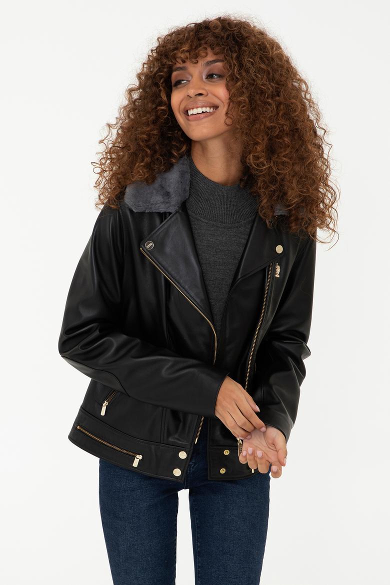 Kadın Siyah Deri Ceket