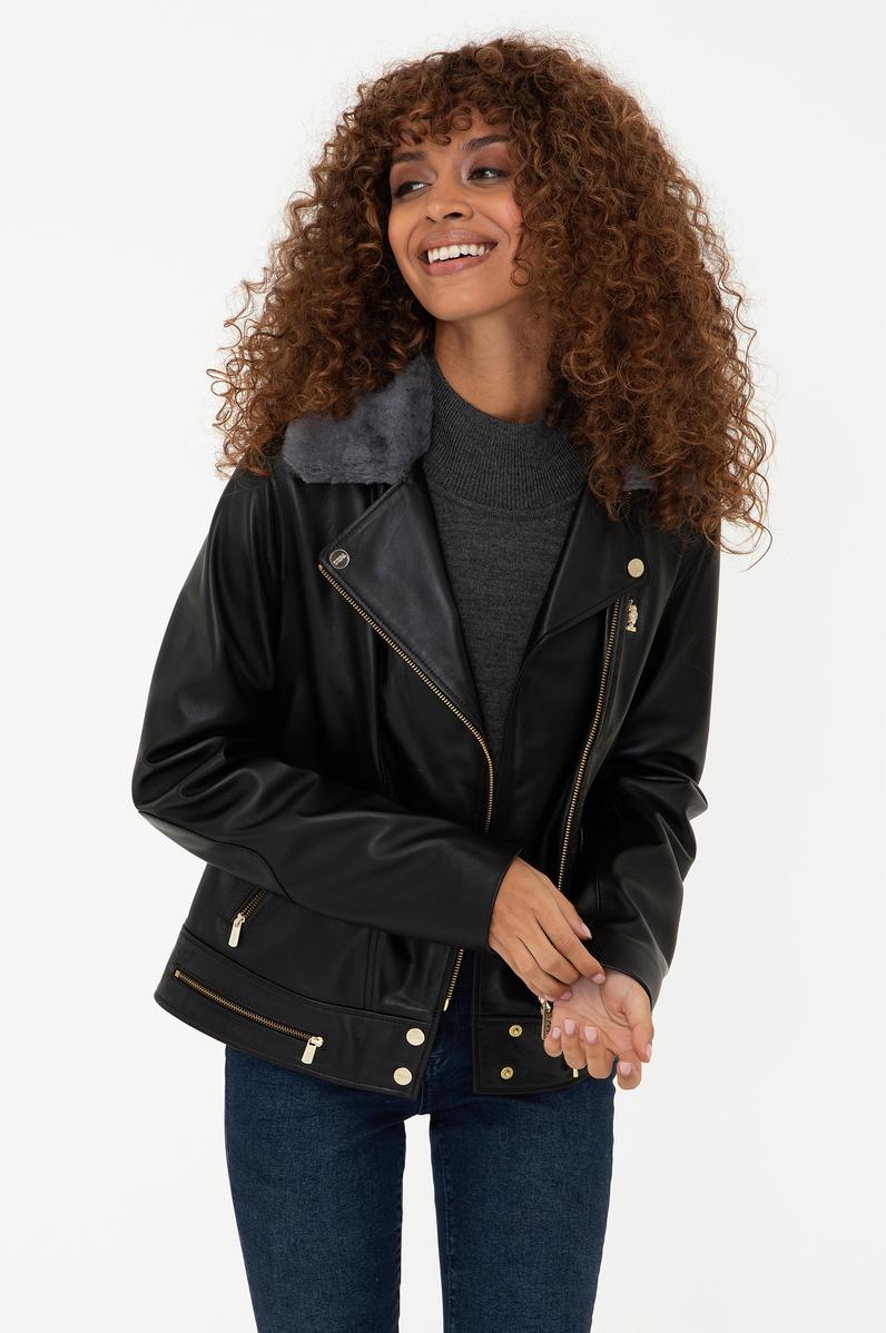 Kadın Siyah Deri Ceket